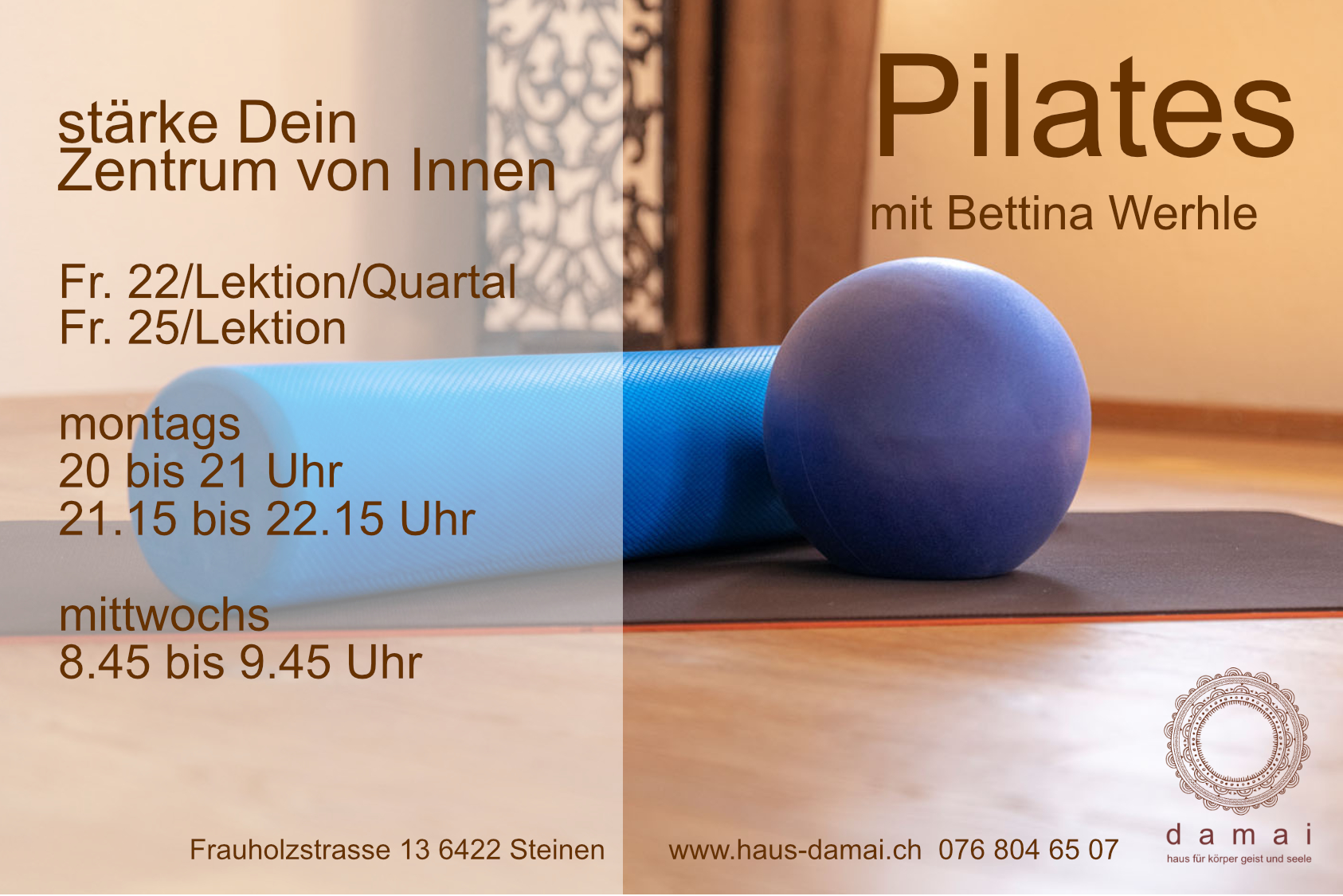 Pilates mit Bettina - montags 20 Uhr AUSGEBUCHT